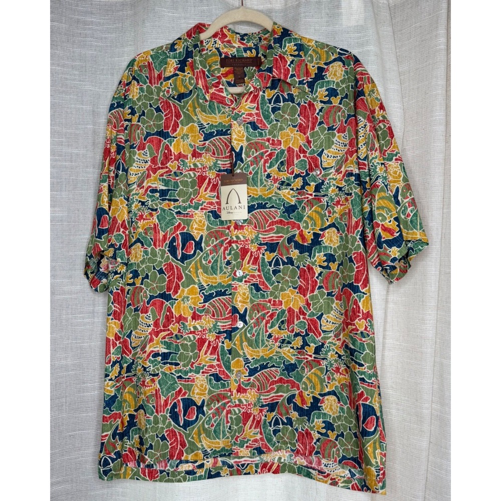 NWT Tori Richard Aulani Disney Resort Tropical Fish Shirt Marine Men's Medium